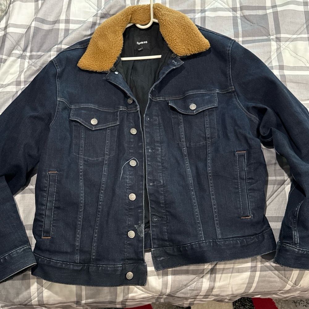 Denim Jacket with Removable Sherpa Collar